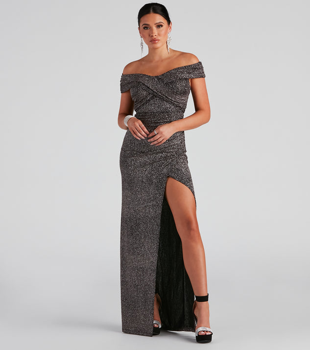 Bebe Formal Glitter Wrap Dress | Windsor